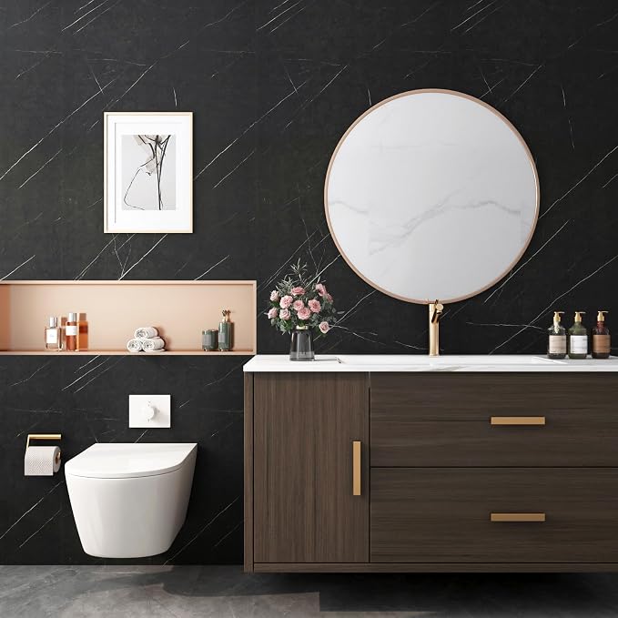 FunStick 24"x200" Matte Black Marble Contact Paper - Image 6