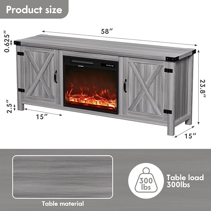 YESHOMY Fireplace TV Stand - Image 6