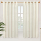 YoungsTex 60 Inch Wide Linen Curtains 2 Panels Grommet 63 Inch Length Light by YoungsTex