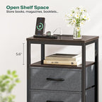 Huuger Night Stand with Charging Station, 4 Drawer Dresser - Image 9