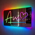 VEELU Personalized Name Mirror Light Up LED Wall Decoration by VEELU