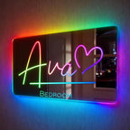 VEELU Personalized Name Mirror Light Up LED Wall Decoration by VEELU