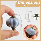 Blue Crackle Pumpkin Knobs 2 Pack Ceramic Cabinet Knobs Vintage Drawer Pulls - Image 4