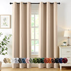 MIULEE Blackout Curtains for Bedroom 2 Panels 40 x 84 Inch Long Beige | Thermal by MIULEE