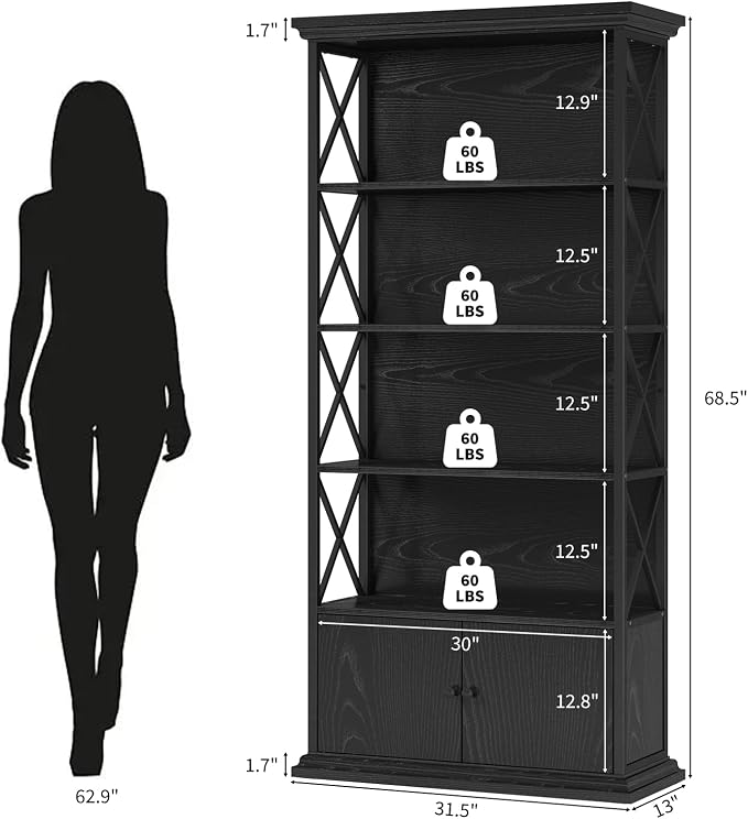 GOLDDAY 5-Tier Tall Bookcase - Image 2