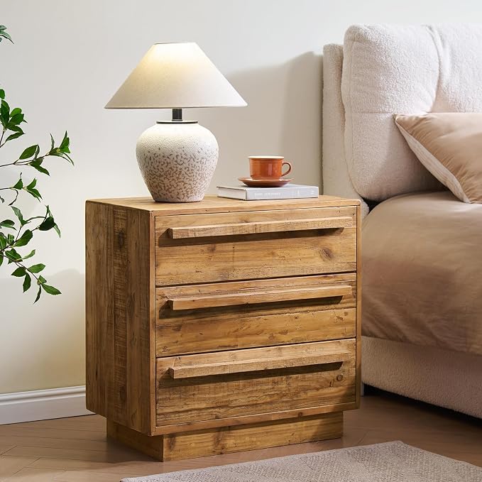 HOKYHOKY Reclaimed Solid Wood Nightstand-24 Inches Large End Table - Image 9