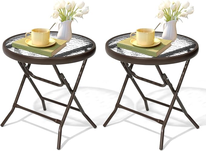 2 Pieces Outdoor Side Table by Enjoymyhome
