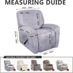 ANARACHON Recliner Chair Covers Leather Like, 4 Pieces Recliner Cover - Image 3