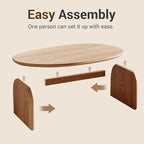 Honyee Modern Oval Coffee Table, Small Coffee Tables - Image 6