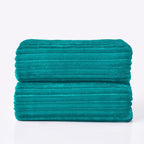 BEDELITE Ribbed Jacquard Ocean Blue Blankets Queen Size - Image 9