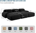 Boneless Sectional Couch, No Assembly Required, 117.3” Modular Cloud Sofa - Image 3