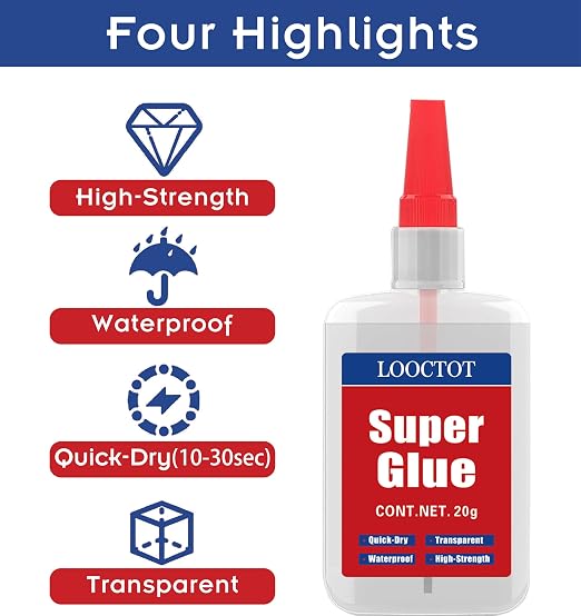 Super Glue with Brush Applicator & Nozzle, 3D Printer Thick Glue - Image 4