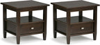 SIMPLIHOME Warm Shaker Solid Wood 20 inch Wide Transitional-Style End Tables in by SimpliHome