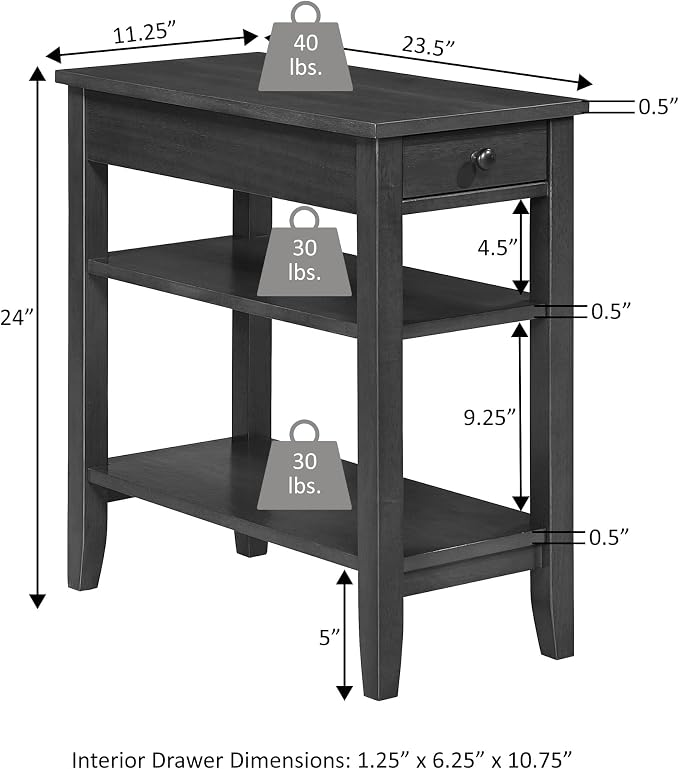 Convenience Concepts American Heritage Chairside End Table 23.5" - Image 6