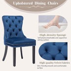 KCC Velvet Dining Chairs Set of 4, Upholstered High-end Tufted Dining Room Chair - Image 4