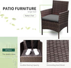 Greesum 3 Pieces Patio Furniture Sets Outdoor PE Rattan Wicker Chairs - Image 5