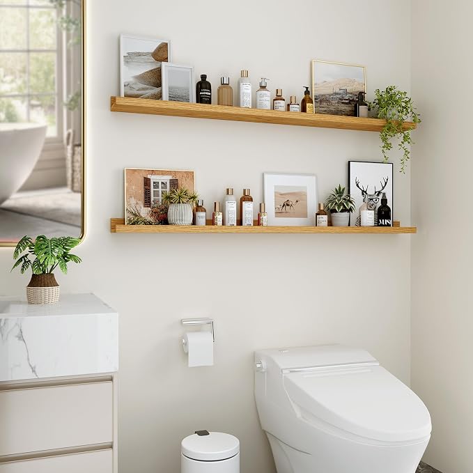 Floating Shelves for Wall, 48 inch Wood Floating Shelves Set of 2, Picture - Image 5