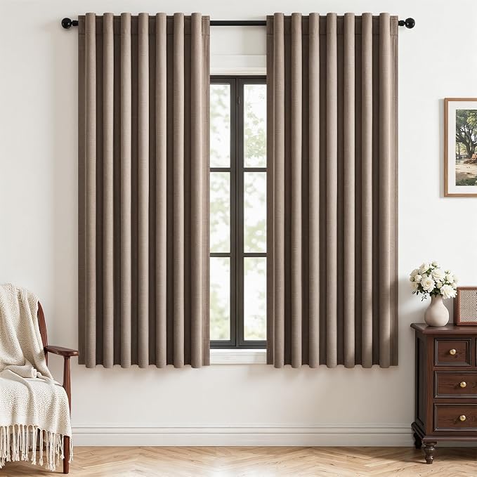 Topfinel Black Out Curtains 63 Inch Long by Topfinel