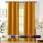 MIULEE Blackout Curtains for Bedroom 2 Panel 40x84 Inch Long Mustard Yellow | by MIULEE