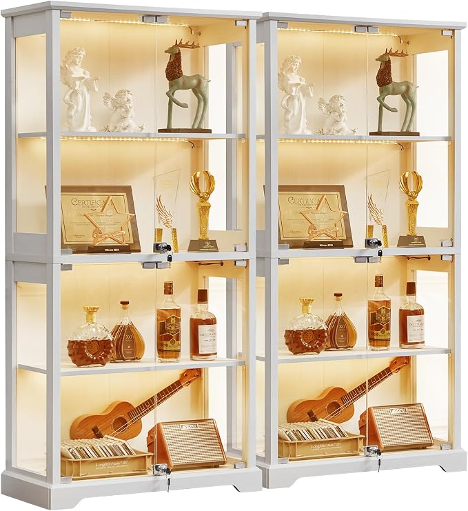 LELELINKY Farmhouse Display Cabinet Set of 2 by LELELINKY