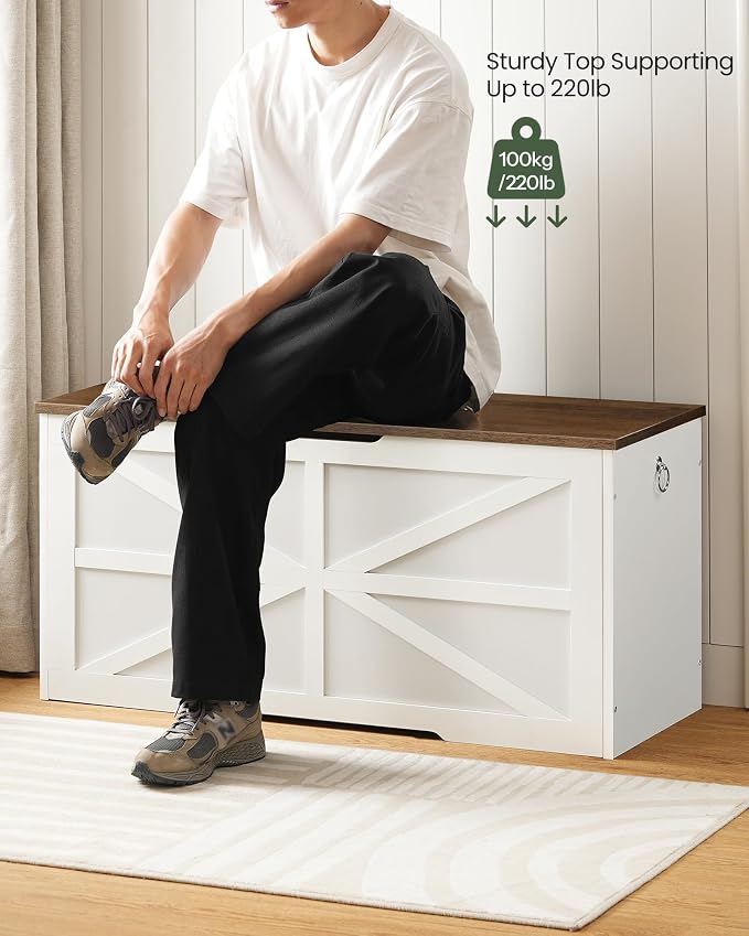 CHOEZON Storage Chest, 39.4" Toy Chest, Modern Storage Bench - Image 4