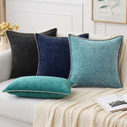 MIULEE Decorative Euro Sham Pillow Covers 24x24 Inch Navy Blue 2 Pack | - Image 6