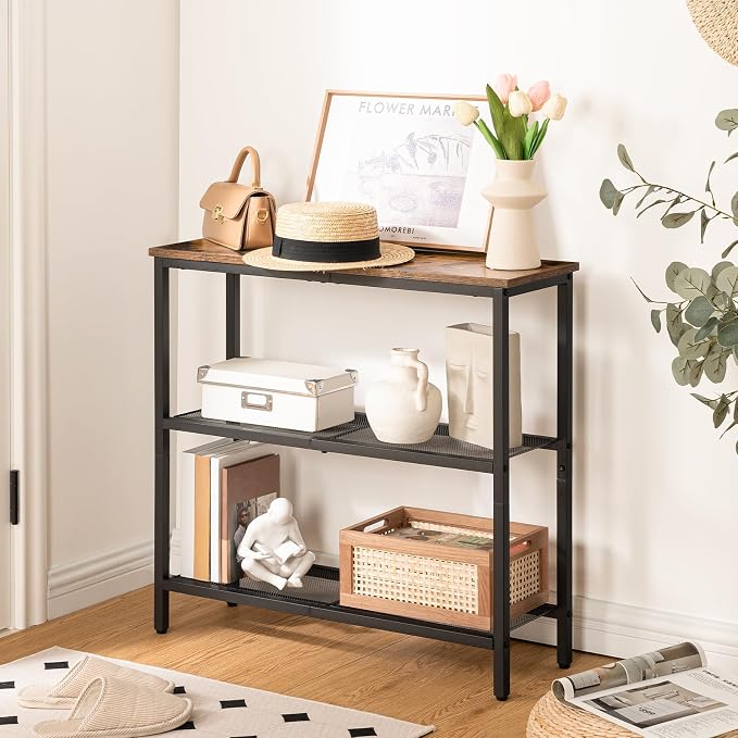 HOOBRO 29.5" Narrow Console Table, 3-Tier Entryway Table, Thin Sofa Table - Image 5