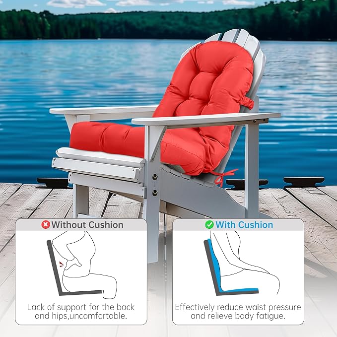 Adirondack Chair Cushion Tufted Waterproof Outdoor Rocking Chair Cushions - Image 4