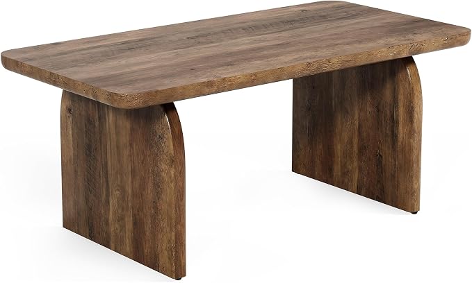 LITTLE TREE Farmhouse Coffee Table, 47 Inches Wooden Center Tables - Image 10