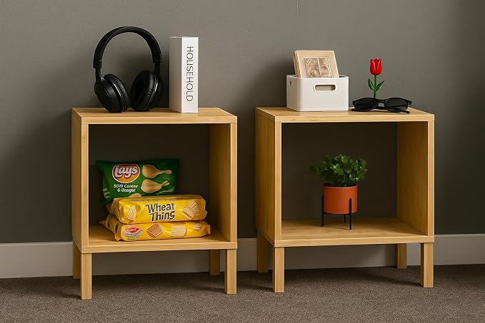 Bamboo Coffee Table Set of 2 – Modern End Tables - Image 4