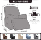 TAOCOCO Recliner Cover 4-Pieces, Recliner Stretch Sofa Slipcover, Recliner - Image 5