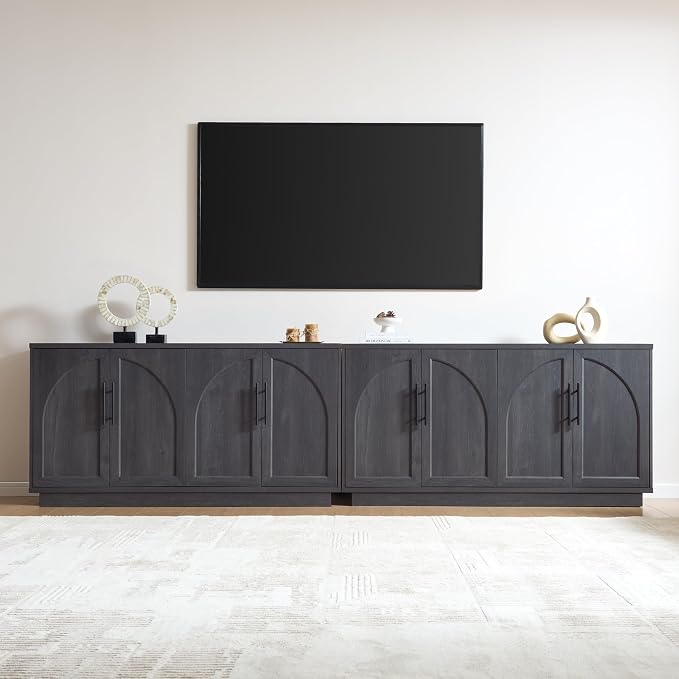 Fatmok 59" Sideboard Buffet Cabinet & TV Stand Set of 2, Modern Arched Credenza by Fatmok