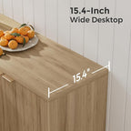 Homleke Buffet Cabinet with Storage, Modern Fluted Accent Sideboard with Doors - Image 4