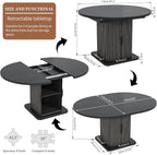 Extendable Black Round Dining Table - Image 2