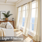 MIULEE Cream Sheer Curtains 72 Inches Long 4 Panels 42 x 72 Inches | Light - Image 4