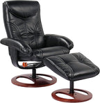 BenchMaster Newport Black Swivel Recliner and Slanted Ottoman by Benchmaster