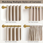 Modern Gold Curtain Rods for Windows 66 to 120 Inch Long Heavy Duty Brass - Image 4