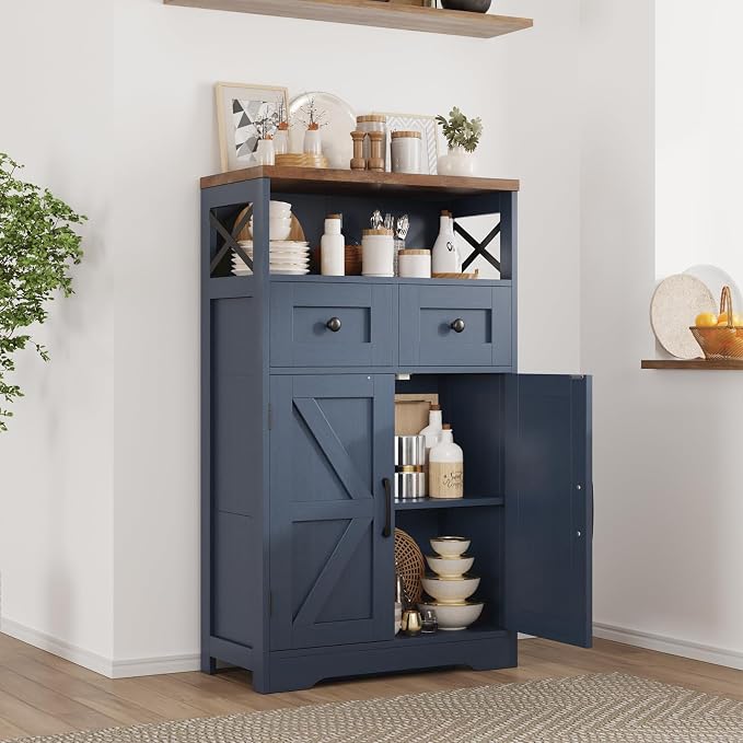 Befrases Farmhouse Blue Storage Cabinet - Image 3