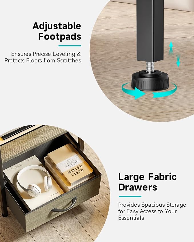 Lazzanto Night Stand Bedside Charger Bedroom - Image 7