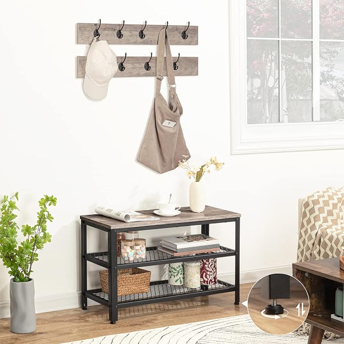 HOOBRO Hall Tree Entryway Storage Bench, Coat Rack Shoe Bench, Shoe Rack - Image 8