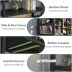 Homykic Bamboo Bookshelf, 71” Tall Triple Wide Bookcase - Image 8