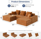 Living&Giving 101" U-Shaped Cloud Sectional Couch - Image 2