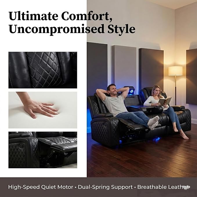 3-Piece Leather Power Recliner Sofa Set - Image 8