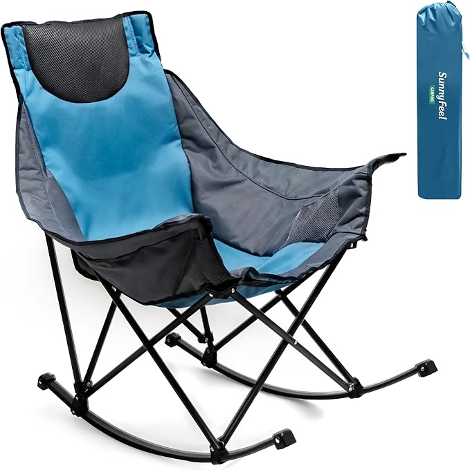 SUNNYFEEL Oversized Rocking Camping Chair, Fully Padded Patio Chair by SunnyFeelCamping