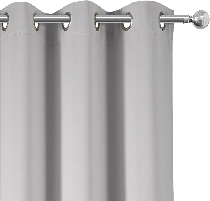 Blackout Curtains 42 x 95 inch/Light Grey Curtains Set of 2 Panels/Thermal - Image 7