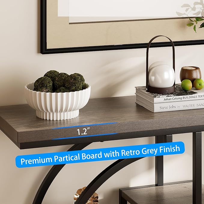 GiftGo Narrow Console Table for Entryway Industrial 4-Tier Sofa Table Behind - Image 4