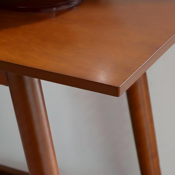 Linon Melissa Mid-Century Modern Walnut Console Table - Image 4