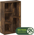 Furinno LUDER Book Shelf, 5-Cube Bookshelf, Open Storage Shelf Bookcase - Image 7