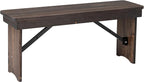Flash Furniture HERCULES 40" x 12" Folding Farm Bench, Solid Pine Entryway by FlashFurniture