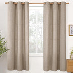 YoungsTex Dark Oatmeal Linen Semi Sheer Curtains 72 Inch Length by YoungsTex